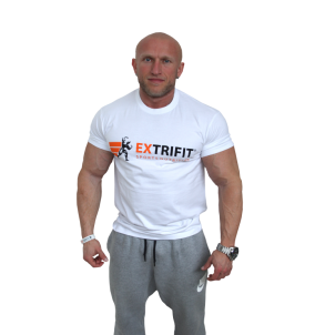 EXTRIFIT Tričko Sports Nutrition biele - nové logo