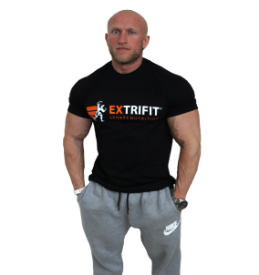EXTRIFIT Tričko Sports Nutrition čierne - nové logo
